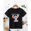 Luz&Pos Bisiklet Yaka Kısa Kol Çocuk Baskılı T-shirt - Siyah