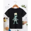 Luz&Pos Bisiklet Yaka Kısa Kol Çocuk Baskılı T-shirt - Siyah