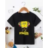 Luz&Pos Bisiklet Yaka Kısa Kol Çocuk Baskılı T-shirt - Siyah