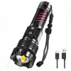Br-6800 Zoomlu 30w  El Feneri Cob Led 8 Fonksiyonlu C-tip Şarj Edilebilir Powerbank Taktik El Feneri