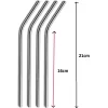 Çelik Pipet Paslanmaz Çelik Metal Meşrubat Pipeti Ve Pipet Temizleme Fırçası Seti 5 Parça