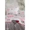 Çift Kişilik Lastikli Çarşaflı Pamuklu Nevresim Takımı Patchwork Love