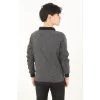 Luz&Pos Çocuk Selanik Yaka Nakışlı Kazak - Gri