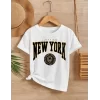 Luz&Pos Çocuk Unisex Baskılı T-shirt - Beyaz