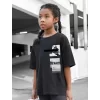 Luz&Pos Çocuk Unisex Baskılı T-shirt - Siyah