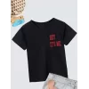 Luz&Pos Çocuk Unisex Baskılı T-shirt - Siyah