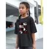 Luz&Pos Çocuk Unisex Baskılı T-shirt - Siyah