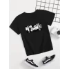 Luz&Pos Çocuk Unisex Baskılı T-shirt - Siyah