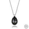 Luz&Pos Crystal Taşlı Top Zincir Damla Gümüş Kadın Kolye