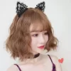 Dantelli Siyah Kedi Tacı - Vintage Tarz Dantel Kedi Kulak