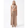 Düşük Bel Oversize Keten Pantolon