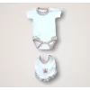 Luz&Pos Erguvan Taç Nakışlı  Kız Bebek 10lu Zıbın Takımı Hastane Çıkışı Turuncu