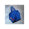 Erkek 2 İplik Bape Kapüşonu Fermuarlı Hırka - Mavi
