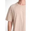 Luz&Pos Erkek 24/1 Düz A Kalite Oversize T-shirt - Bej