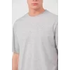 Luz&Pos Erkek 24/1 Düz A Kalite Oversize T-shirt - Gri