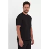 Luz&Pos Erkek 24/1 Düz A Kalite Oversize T-shirt - Siyah