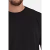 Luz&Pos Erkek 24/1 Düz A Kalite Oversize T-shirt - Siyah