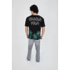 Luz&Pos Erkek Baskılı Bisiklet Yaka T-shirt - Siyah