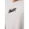 Erkek Baskılı Oversize T-shirt - Beyaz