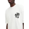 Erkek Baskılı Oversize T-shirt - Beyaz