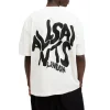 Erkek Baskılı Oversize T-shirt - Beyaz