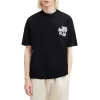 Erkek Baskılı Oversize T-shirt - Siyah