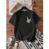 Erkek Baskılı Oversize T-shirt - Siyah