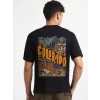 Erkek Baskılı Oversize T-shirt - Siyah