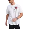 Erkek Bisiklet Yaka Kısa Kol Baskılı T-shirt - Beyaz