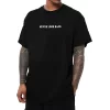 Erkek Bisiklet Yaka Kısa Kol Baskılı T-shirt - Siyah