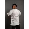 Luz&Pos Erkek Bisiklet Yakalı Sırt Baskılı Oversize T-shirt - Beyaz