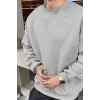 Erkek Düz Bisiklet Yaka Sweat - Gri