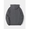 Erkek Düz Kapüşonlu Sweat - Füme