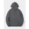 Luz&Pos Erkek Düz Kapüşonlu Sweat - Füme