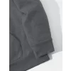 Erkek Düz Kapüşonlu Sweat - Füme