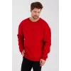 Luz&Pos Erkek Düz Renk Bisiklet Yaka Sweat - Kırmızı