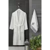 Erkek Havlulu Banyo Bornoz Takımı &#37;100 Pamuklu Beyaz