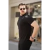 Erkek Ince çizgi Dokulu Kısa Kollu T-shirt