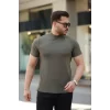Erkek Ince çizgi Dokulu Kısa Kollu Tişört