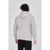 Luz&Pos Erkek Kapüşonlu Baskılı Fermuarlı Hırka - Boyalı Gri
