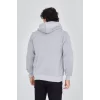 Luz&Pos Erkek Kapüşonlu Baskılı Fermuarlı Hırka - Gri