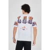 Luz&Pos Erkek Ön Ve Arka Baskılı T-shirt - Beyaz