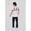 Luz&Pos Erkek Ön Ve Arka Baskılı T-shirt - Beyaz
