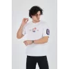 Luz&Pos Erkek Ön Ve Arka Baskılı T-shirt - Beyaz