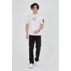 Luz&Pos Erkek Ön Ve Arka Baskılı T-shirt - Beyaz