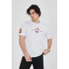 Luz&Pos Erkek Ön Ve Arka Baskılı T-shirt - Beyaz