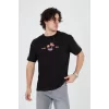 Luz&Pos Erkek Ön Ve Arka Baskılı T-shirt - Siyah