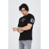 Erkek Ön Ve Arka Baskılı T-Shirt - Siyah