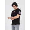 Luz&Pos Erkek Ön Ve Arka Baskılı T-shirt - Siyah