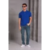 Erkek Slim Fit Pamuklu Yumuşak Doku Nefes Alan Kumaş Yakalı Tişört